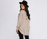 Cozy Vibes Lattice Tunic