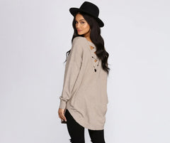 Cozy Vibes Lattice Tunic