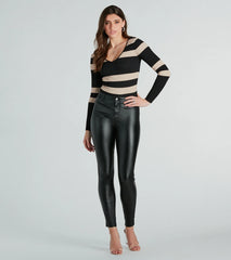 Perfect Reasons V-Neck Striped Sweater Top