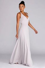 Hannah Formal Pleated Chiffon Dress