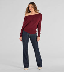 Cute And Cozy Off-Shoulder Knit Sweater