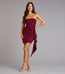 Spotlight Sparkle Glitter Ruffle Mini Tube Dress