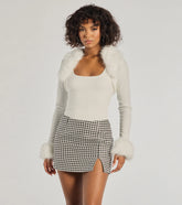 Exclusive Chic Removable Faux Fur Long Sleeve Bolero