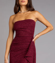 Spotlight Sparkle Glitter Ruffle Mini Tube Dress