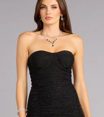Abbey Rhinestone Mesh Mini Dress