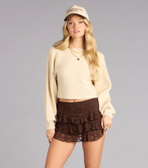 One Side Story Rib Knit Sweater