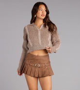 Cuddle Up Collared Cable Knit Sweater