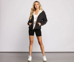 Trendy Nylon Faux Fur Reversible Jacket