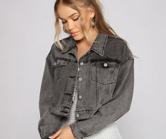 Vintage Beauty Cropped Denim Jacket