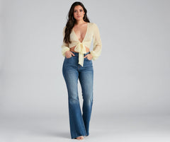 Sheer And Chic Tie Front Top