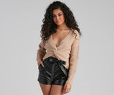 Sparkly Twist Sweater Top