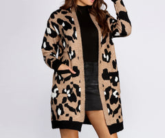 Long-Line Leopard Cardigan