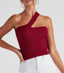Sleek Basic One-Shoulder Crop Top