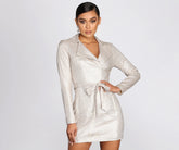 Dazzling Doll Glitter Trench Dress