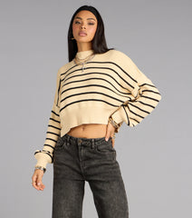 All Day Cute Striped Knit Sweater