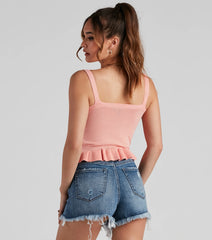 Perfectly Ripe Peplum Tank Top