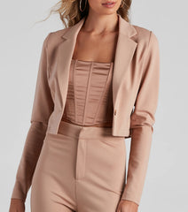 In Office Ponte Crop Blazer