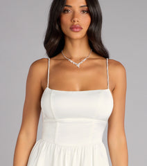 Malinda Satin Rhinestone A-Line Bubble Dress