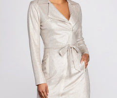 Dazzling Doll Glitter Trench Dress