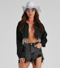 Rhine And True Denim Crop Jacket