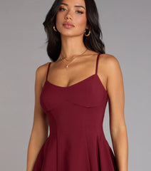 Chic Charm Lace Trim Skater Dress