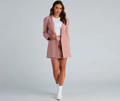 Nine-To-Five Puff Shoulder Long Line Blazer