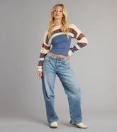 Crisp Breeze Striped Sweater Topper