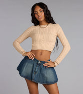 Cozy Twist Cable Knit Tie Back Sweater