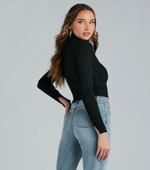 Cut Out The Drama Rib Knit Sweater Top