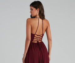 Shailene Lace Back Chiffon Formal Dress