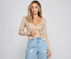 Chic Lace Detail Cropped Cardigan