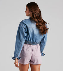 Go With It Cropped Denim Jacket