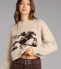 Western Charm Horse Graphic Sweater