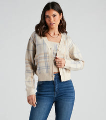 Casually Preppy Plaid Cardigan
