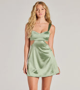 Breathtaking View Lace Up A-Line Satin Mini Dress