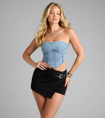 Buckle Up Babe Belted Wrap Skort