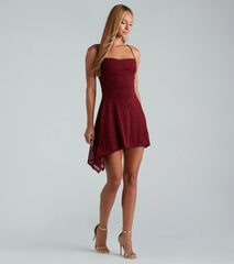 Midnight Mesh Glitter A-Line Party Dress