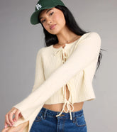 Cozy Charm Tie Front Sweater