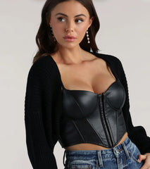 Sweet And Cozy Oversized Knit Sweater Bolero