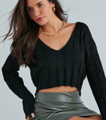 Cozy Casual Long Sleeve Crop Top