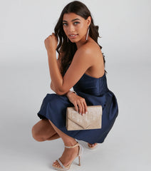 Glitter Mesh Envelope Crossbody