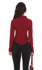 Button-Up Shirt in Red