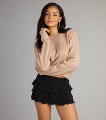 Cozy Agenda Crew Neck Knit Sweater