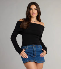 Chic Stroll Off-The-Shoulder Sweater