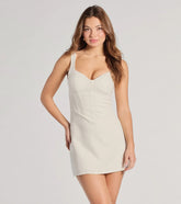 New Classic Woven Corset Mini Dress