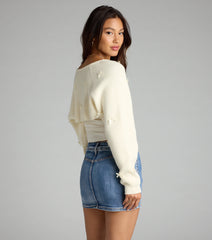 Cute But Casual Bow Knit Bolero