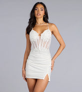 Livia Sequin Floral Embroidered Corset Mini Dress