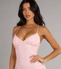 Sparkle Darling Bow Sequin Mini Dress