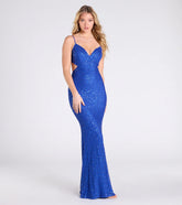 Erin V-Neck Mermaid Sequin Beaded Formal Dress