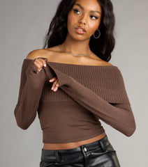 Falling For You Off-The-Shoulder Sweater